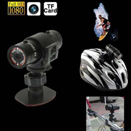 Hot MINI F9 กล้องติดจักรยาน HD หมวกขี่มอเตอร์ไซค์กีฬากล้องแอคชั่นแคมเมราวิดีโอกล้องบันทึก DV Full HD 1080 จุดรถเครื่องบันทึกวีดีโอกีฬากันน้ำกล้องแอคชั่นแคมเมรา - INTL