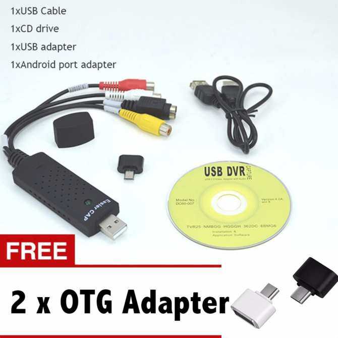 Penjualan Terlaris Easycap USB 2.0 Mudah Cap Video DVD VHS TV DVR Menangkap Adaptor USB Video Capture Vedio Capture Device