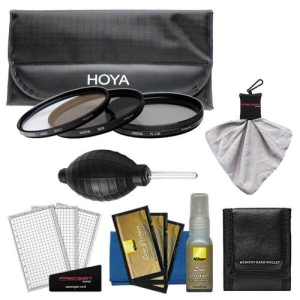 Hoya 77mm 3-Piece Filter Set (HMC UV, CP & ND8) with Case + Nikon Cleaning Kit for 10-24mm G DX AF-S, 12-24mm f/4 G, 24-120mm f/4 VR, 85mm f/1.4, 17-55mm f/2.8, 70-200mm f/2.8G VR II, 80-400mm Lens - intl
