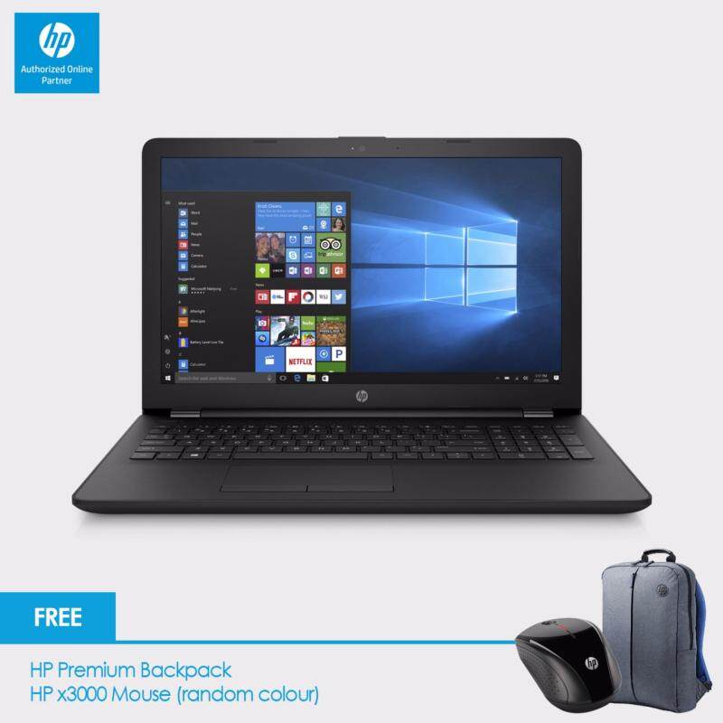 HP 15-bs003TU Laptop (Celeron N3060, 4GBD3, 500GB, 15.6, Win10) - Jet Black + HP Backpack n HP x3000 Wireless Mouse Malaysia