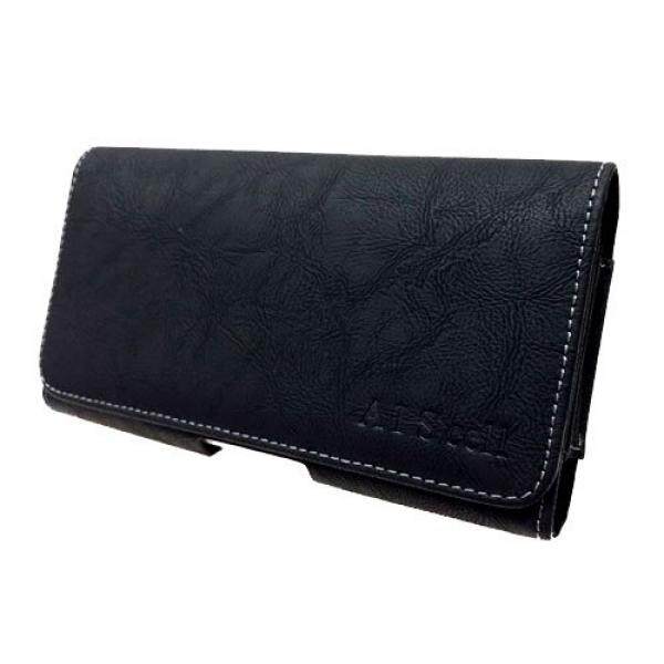 IPhone 8 PLUS 7 Plus 6 S/6 Plus (5.5 Layar) premium Horizontal Hitam Deluxe Tekstur Kantong Kulit Ikat Pinggang Senjata Flap Magnetik Case dengan Loop Sabuk YANG BAGUS Cocok untuk Ponsel dengan Slim Cover atau telanjang Telepon) -Intl