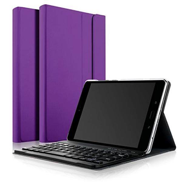 Ivso Asus ZenPad Z8s Case dengan Keyboard-Ultra Deteksi Ultra-tipis Dapat Dilepas Bluetooth Keyboard Depan Menopang Penyangga Case/Sarung untuk Asus ZenPad Z8s ZT582KL Tablet (Ungu) -Internasional