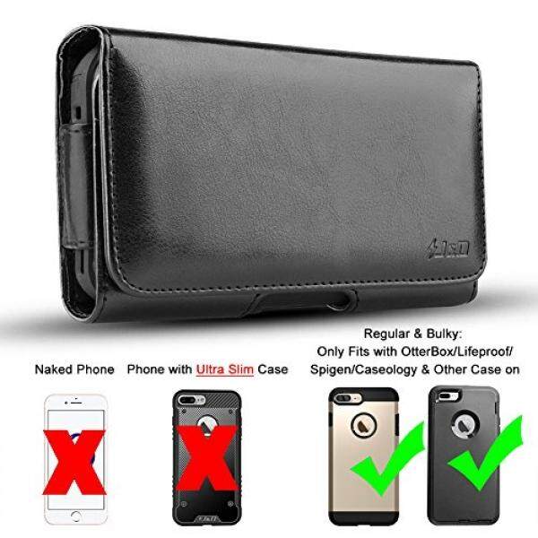 JD iPhone 8 Plus Holster, iPhone 7 Plus holster, J&D PU Leather Holster Pouch Case with Belt Clip, Leather ID Wallet Case for Apple iPhone 8 Plus / iPhone 7 Plus (Fits with OtterBox/Lifeproof/Thick Case) - intl