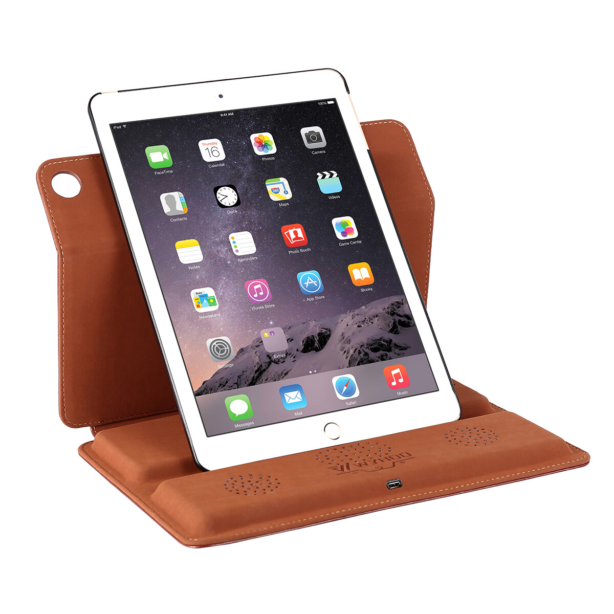 Jingle Pembicara Bluetooth Multifungsi + Pengisian Kulit Kasus Tablet untuk iPad Udara/Udara 2 (Merah)-Internasional