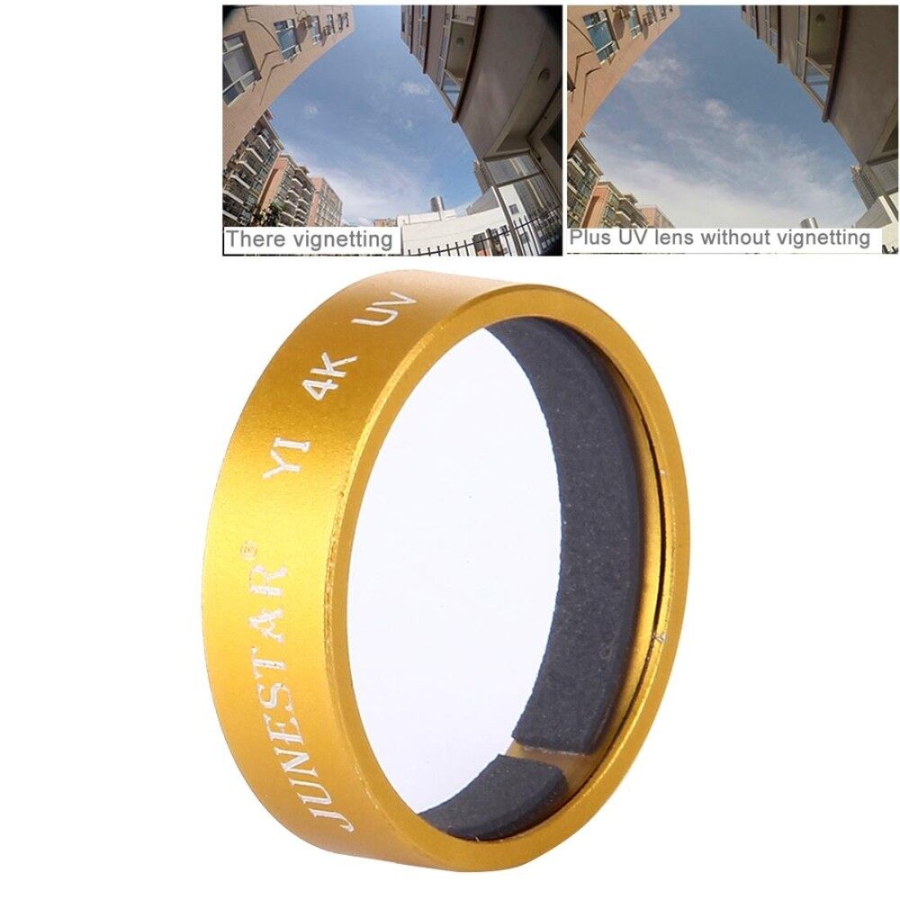 Junestar untuk Xiaomi Xiayi Yi II 4 K Olahraga Kamera Aksi Proffesional Filter Uv (Emas)-Intl