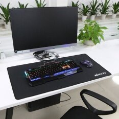 Kkmoon 800*400*3mm Large Size Plain Black Extended Water-resistant Anti-slip Rubber Speed Gaming Game Mouse Mice Pad Desk Mat (MY) Malaysia
