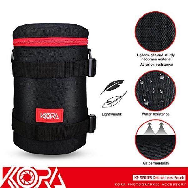 Kora KP-L Deluxe Lens Pouch Bag Case 113mm x 215mm For JBL Charge 2+ Splashproof Bluetooth Speaker W/ Charger Canon ZOOM LENS EF 28-300mm Nikon AF-S NIKKOR 70-200mm Lens - intl