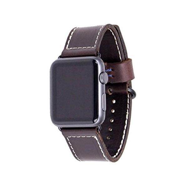 Kulit Apple Jam Tangan Tali 42 Mm-Burdy Horween Kulit Apple Pintar Jam Tangan Tali dengan Perangkat Keras Hitam-Dibuat Di amerika Serikat Oleh Bahan Kasar-Internasional