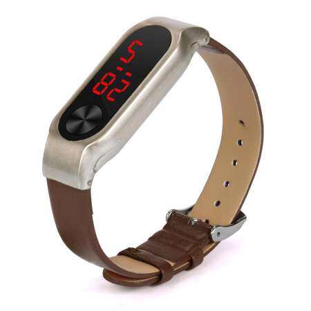 Leather Replacemet WristBand Strap Bracelet Metal Buckle For XIAOMI MI Band 2 BK