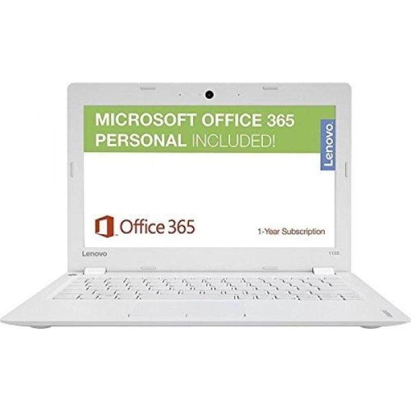 Lenovo Ideapad 11.6 HD Laptop Computer, Intel Dual-Core N3060 1.6 Ghz CPU, 2GB RAM, 32G eMMC SSD, USB 3.0, Webcam, Bluetooth, 802.11AC WiFi, HDMI, 1-Year subscription Office 365, Windows 10, White Malaysia