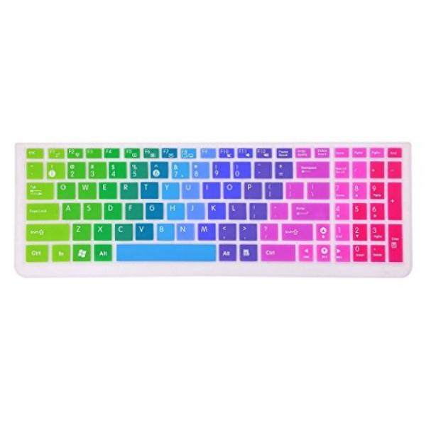 Leze - Ultra Thin Keyboard Skin Cover for ASUS UX501 K501UX F554LA F555LA F555UA F556UA R556LA X550 X552 X555 GL502VY GL502VS GL702VM GL702VS GL552VW GL752VW GL552JX Q504UA Q534UX Q524UQ - Rainbow - intl