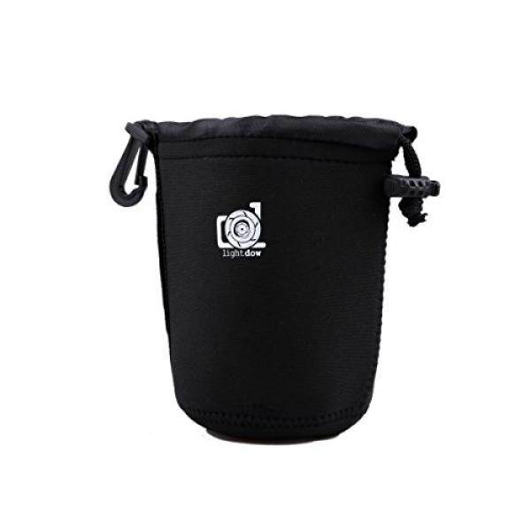 LightDow Medium Lens Pouch 5mm Thick Neoprene Bag For Canon EF 24-105mm f/4L IS / 24-70mm f/2.8L II Nikon AF-S DX 18-200mm f/3.5-5.6G ED VR II / 24-120mm f/4G ED VR / 18-105mm f/3.5-5.6G Etc (Size=M) - intl