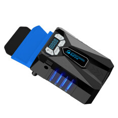 Low Noise Vacuum USB Cooler Mini Air Extracting Cooling Pad Fan Radiator LCD Display Adjust Speed for Laptop Notebook (Black) Malaysia