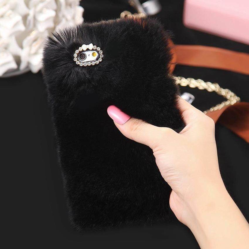 Mewah Bulu Kelinci Palsu Ponsel Casing Apple Iphone 8 PLUS Shell Furry Mewah Cover untuk iPhone 7 Plus/8 Plus-Intl