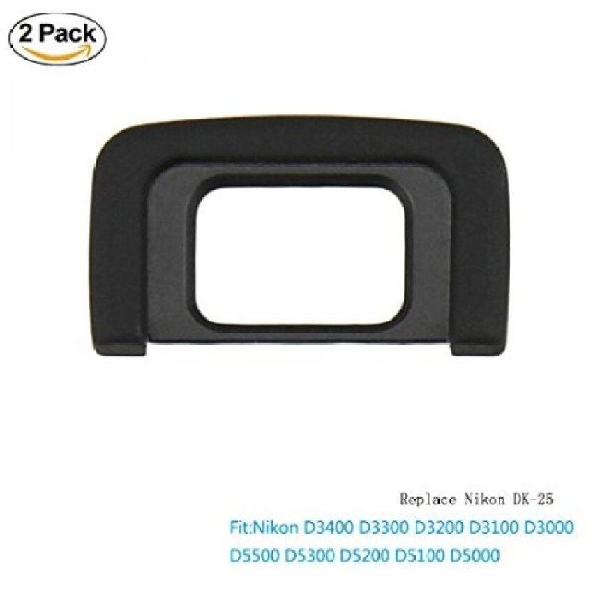 Lxh (2 Pack) eyecup Mata Cangkir Lensa Mata Viewfinder untuk Nikon D3400 D5500 D3300 D5100 D3200 D3100 D3000 D5200 D5300 D5000 S Kamera Menggantikan nikon Dk-25 dan Dk-24 Hitam-Internasional