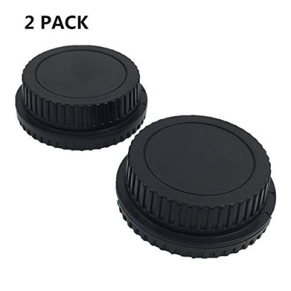 LX H 2 Pack Bagian Depan Topi & Belakang Tutup Lensa untuk Semua Canon EF-S EOS Mark II, III, IV, 7D Mark II D30, D60, 10D, 20D, 20DA, 30D, 40D, 5D, rebel XT, Xti, XSI, T1, T1i, T2i, T3, T3i, T4, T4i, T5i-Intl