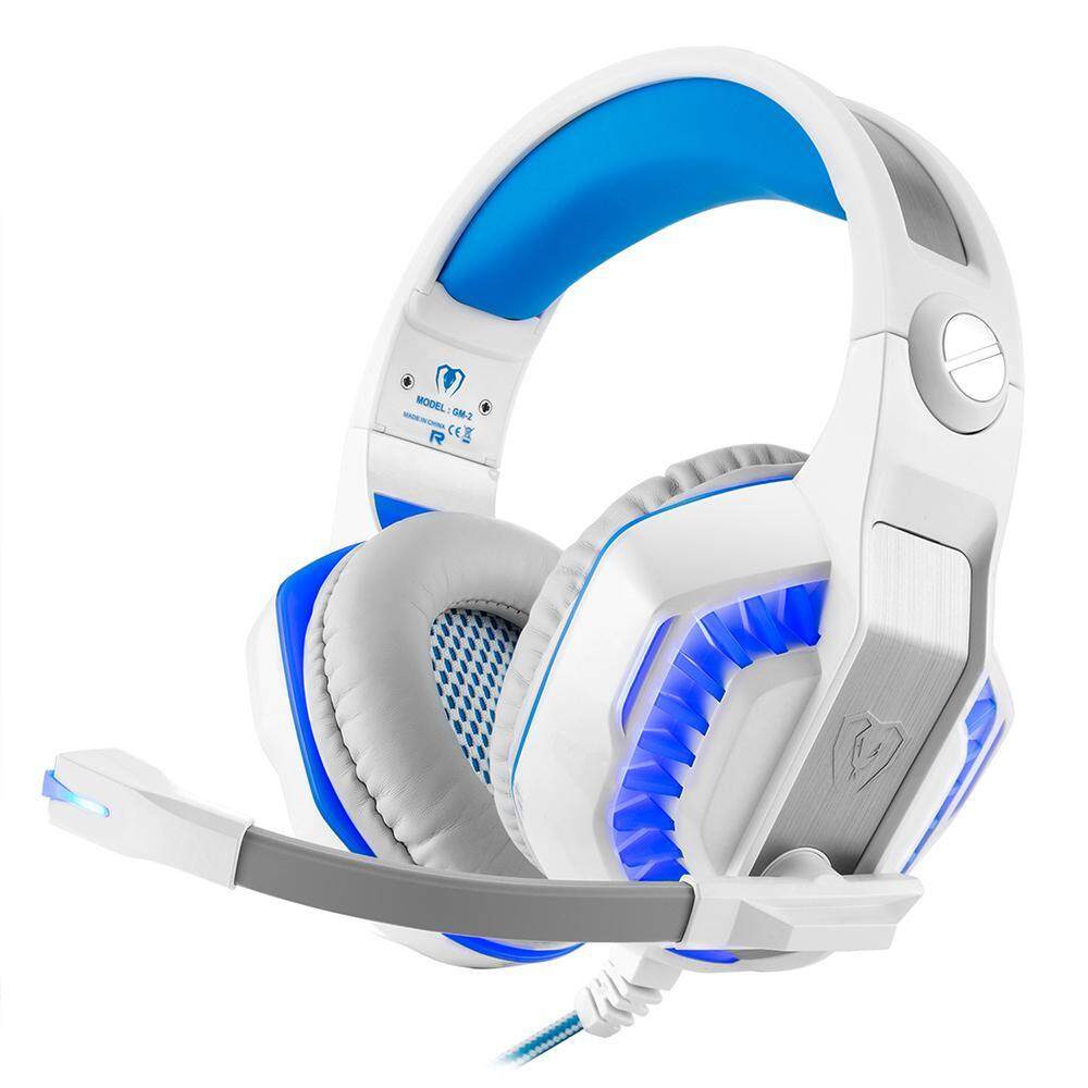 Magnificentstore Kuat GM-2 Game Headset untuk PS4 Xbox Satu Laptop Buah Smartphone Tablet Ponsel (Putih + Biru) -Internasional
