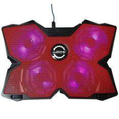 【JM GAMING MALAYSIA】CM2 CoolCold Ice2 4 fan Coolcold Laptop Cooler Pad Air Cooled Cooling Pad Stand for Laptop for 12 17 inch Notebook Aluminum Stand 4 LED Fans 2 USB Ports Malaysia
