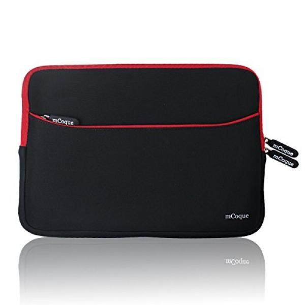 Mcoque Ganda Warna Neoprene Lengan dengan Gelembung Dalam Perlindungan untuk 11.6 Inch Chromebook atau Laptop dan Tablet (Hitam dengan merah Di Dalamnya) -Internasional