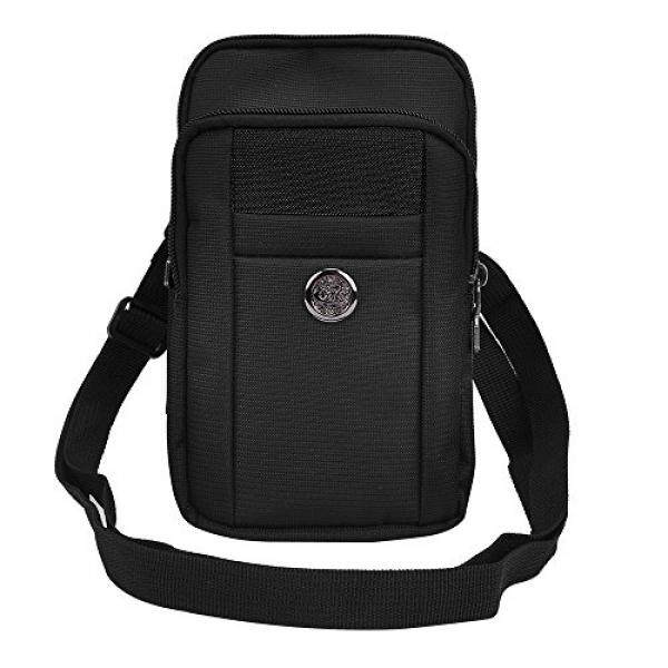 Mikro Usb Pengisian Daya Kabel + Luar Ruangan Olahraga Perjalanan Kantung Tas Sabuk Klip Case untuk Samsung Galaksi S8/S8 + /A5 A7 (2017) /C5 C7 Pro/J7 V/Xcover 4/J3 Muncul 5 5.2 5.5 5.7 5.8 6.2 Inch ponsel (Hitam) -Internasional