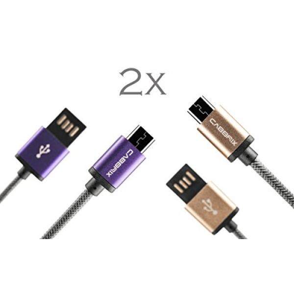 Mikro USB Kabel Cabbrix�� 3 M Lang Nilon Sync Und Ladekabel Beidseitig Verwendbarem USB Stecker Smartphone Android F? R Samsung Galaxy S7/S7 Edge/S6/S5 Neo/S4/S3, catatan 5/4/3/HTC, LG, Sony Nexus, Blackberry, Nokia, motorola, H-Intl
