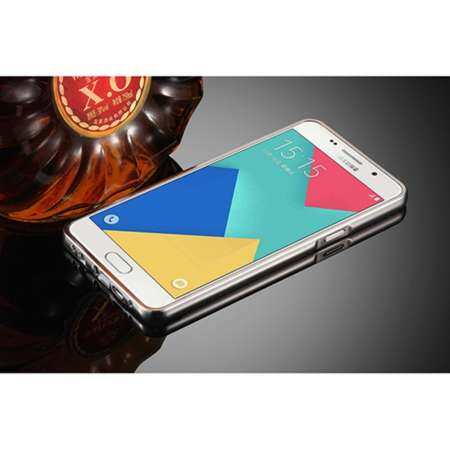 สำหรับซัมซุงกาแล็คซี่ A7 (2017) กรอบโลหะกระจกหมีแหวนเคสโทรศัพท์สำหรับซัมซุงกาแล็คซี่ A7 (2017) (สีดำ) - INTL