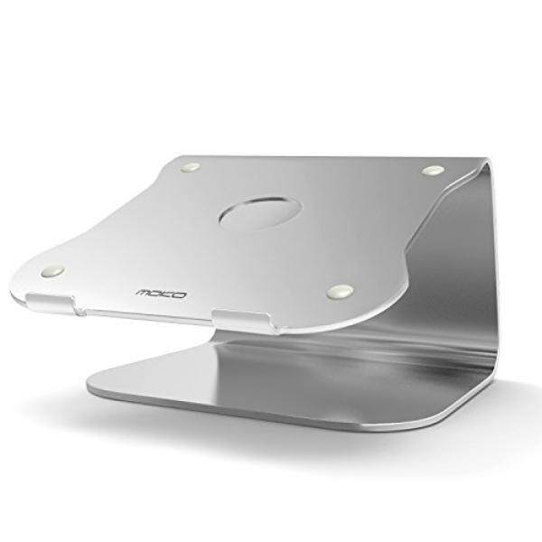 Moko Moko Aluminium Stabil Laptop Dudukan, Gaya Mewah Tas Laptop Portabel Stan PC, Cocok 12-17 Inch Notebook untuk Acer, ASUS, HP, Macbook, Surface Pro, Dell dan Lenovo, SILVER-Intl