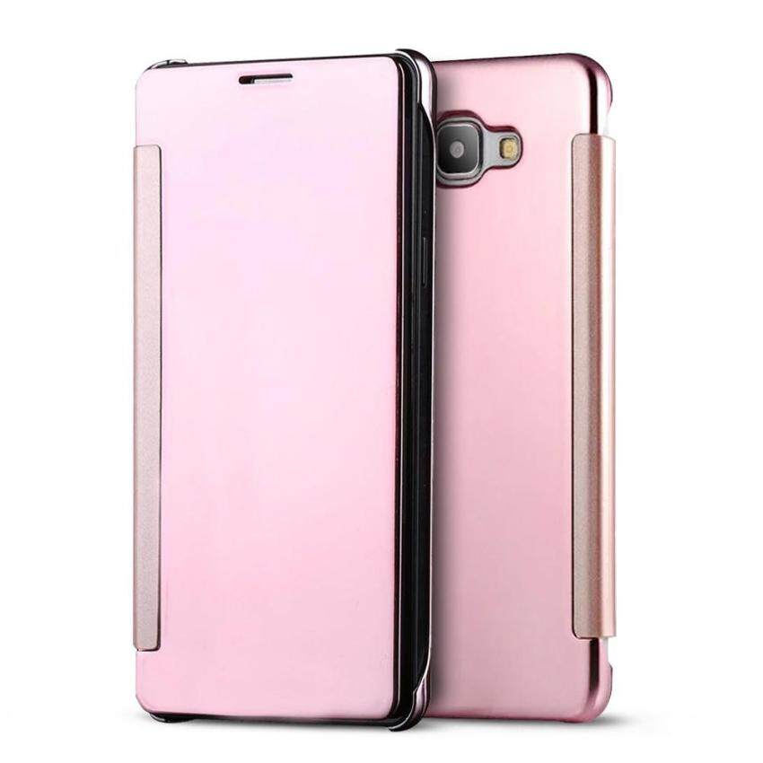 Mooncase Case For Samsung Galaxy C9 Pro Flip Specular MirrorProtective Cover Case with Smart Sleep Rose Gold