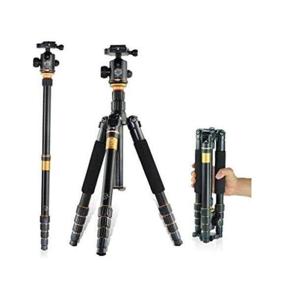MorjavaQ-666C Profesional Kompak Tripod Bahan Karbon Monopod dengan Ballhead & Rilis Cepat, Portable Tripod Perjalanan untuk Kamera DSLR Canon Nikon Pentax, beban Hingga 33 Lbs-Intl
