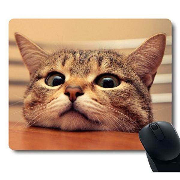 MP MPAD PCASE Curious Cute Cat Look at you with Eager Eyes on Table Customized Mouse Pad - intl