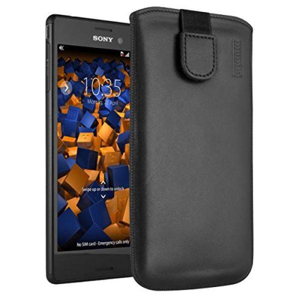 Mumbi Echt Ledertasche F? R Sony Xperia M4 Aqua Tasche Leder Etui (Lasche MIT R? ckzugfunktion Ausziehhilfe)-Intl