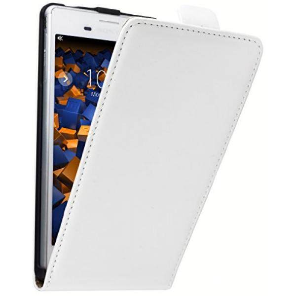 Mumbi Flip Case F? R Sony Xperia M4 Aqua Tasche Weiss-Intl