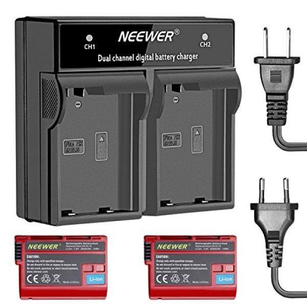 Neewer 2 St? CK Nikon EN-EL15 Ersatz-Akku (Rot), 7,0 V 2000 MAh Und Dual Ladeger? T F? R Nikon D7000 D7100 D7200 D750 D800 D800E Kameras dan MB-D11 MB-D12 Batteriegriff (US/EU-Stecker) -Intl