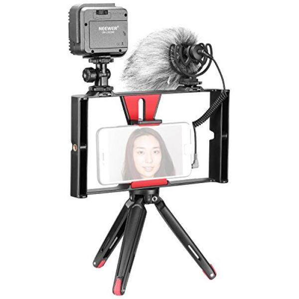 Neewer 4 In 1 Smartphone Pembuatan Film Rekaman Vlog Set Rig :( 1) Genggam Rig; (1) 36 Lampu LED; (1) Mikrofon; (1) mini Atas Meja Tripod untuk iPhone X/8/7 Plus/7 Samsung dan Lain-Lain Dalam Waktu 7-Inci Layar ponsel-Intl