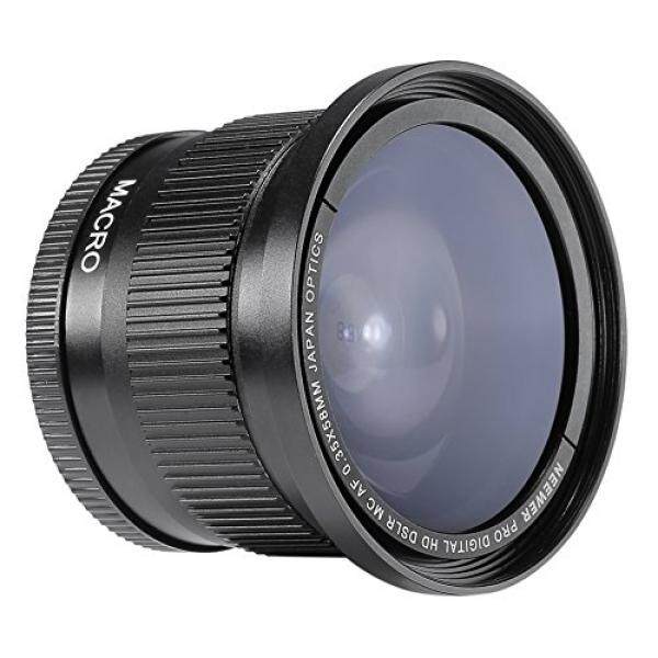 Neewer 58MM 0.35X Super Fisheye Wide Angle Lens with Lens Cover for Canon Rebel T5i, T4i, T3, T3i, T2i, T1i, XTi, XT, XSi, XS, SL1, Canon EOS 1100D, 1000D, 700D, 650D, 600D, 550D, 500D, 450D, 400D, 300D, 100D DSLR Cameras - intl