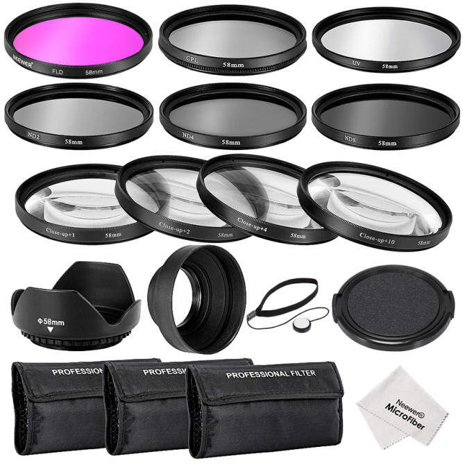 Neewer 58 Mm Lengkap Filter Lensa Aksesori Perlengkapan untuk Canon EOS REBEL700D 650D 600D 550D (T5i T4i T3i T2i)