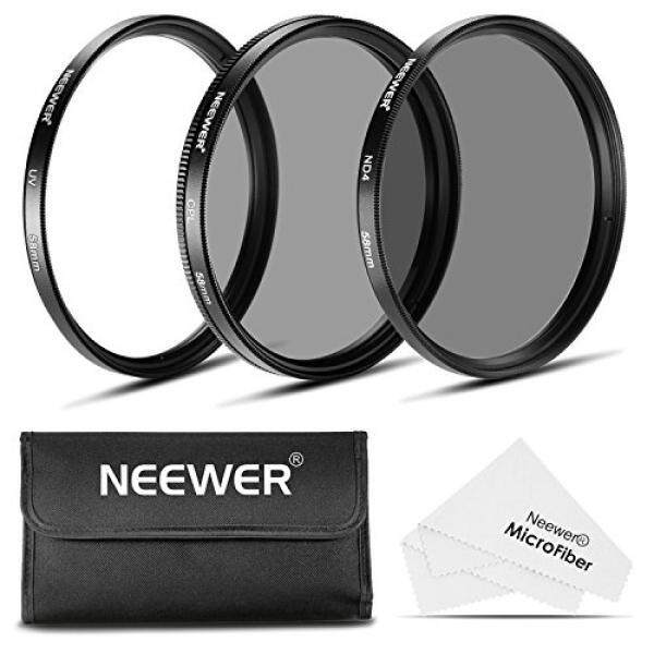 Neewer 58 Mm Filter Lensa Kit: Filter UV + Filter CPL + ND4 Filter + Filter Kantong + Kain Pembersih untuk Canon Pemberontak EOS (70D, 700D, 650D, 600D, 550D, 500D, 1100D, 100D) Kamera: 18-55 Mm EF-S IS STM Lensa Variabel-Intl