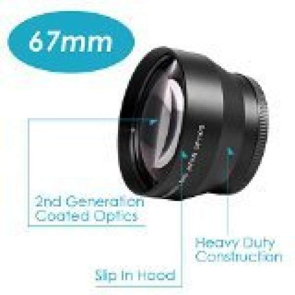 Neewer 67MM Professional High Definition 2.2X Telephoto Lens for Canon Nikon Pentax Olympus Sony Samsung and Other Digital SLR Camera Lenses with 67mm Filter Threads - intl