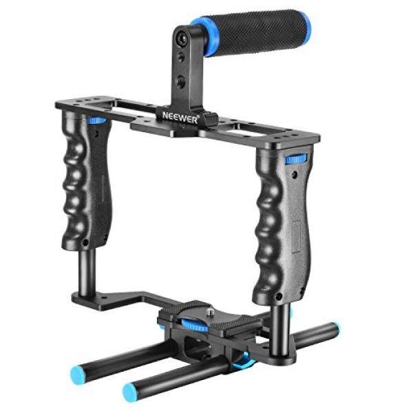 Neewer Aluminum Alloy Camera Video Cage Film Movie Making Kit include:(1)Video Cage(1)Top Handle Grip(2)15mm Rod for DSLR Cameras Such as Canon 5D mark II III 700D 650D Nikon D7200 Pentax Sony Olympus - intl