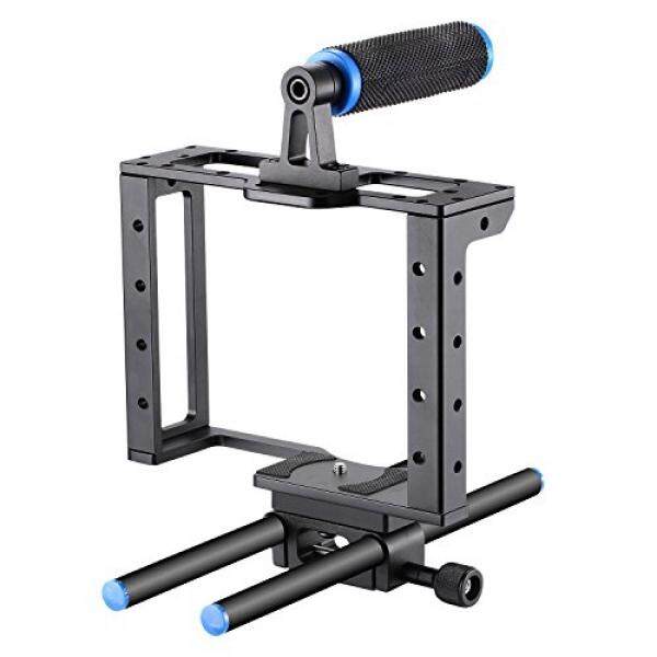 Neewer Kamera Video Zubereitungsset :( 1) Handgriff, (2) 15 Mm Stange F? R Perkakas Bertualang Und Andere DSLR Kameras Zur Montase Kotak Matte, Folge Fokus (Aluminiumlegierung, Blau/Schwarz) -Intl