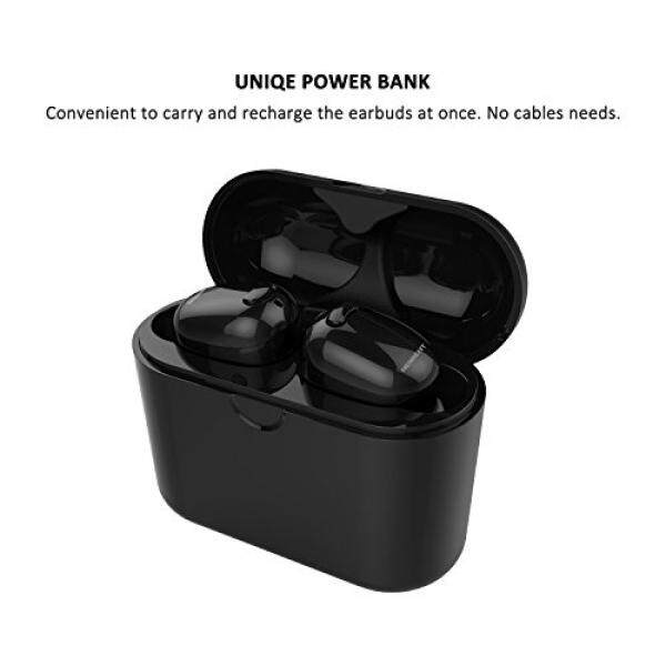 Nenrent S570 Tws Earbud Bluetooth, terkecil Mini Tak Terlihat V4.1 Nirkabel Dual Bluetooth Headset Kembar Headphone Earphone dengan 450 MAh Pengisian Case untuk Iphone Ipad Samsung Galaxy Htc Lg hitam 1 Pair-Intl