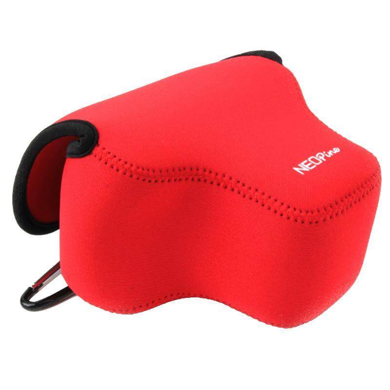 NEOpine Neoprene Anti Guncangan Lembut Tas dengan Kait untuk Canon SX60 Kamera (Merah)-Internasional