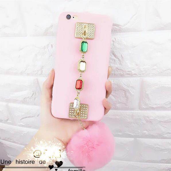 Baru Case untuk Samsung Galaxy J5 Perdana 2016 Fox Rumbai Bola Bulu Batu Permata Aksesori Rantai + Diamond Casing Belakang Yang Lembut untuk Samsung Galaxy J5 Perdana 2016 Telepon case S-Intl