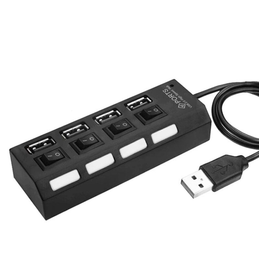 Baru Mikro 4 Port USB HUB 2.0 Tinggi Kecepatan USB 2.0 HUB USB Splitterwith On/Mati Beralih untuk Tablet komputer Laptop Buku Catatan-Internasional