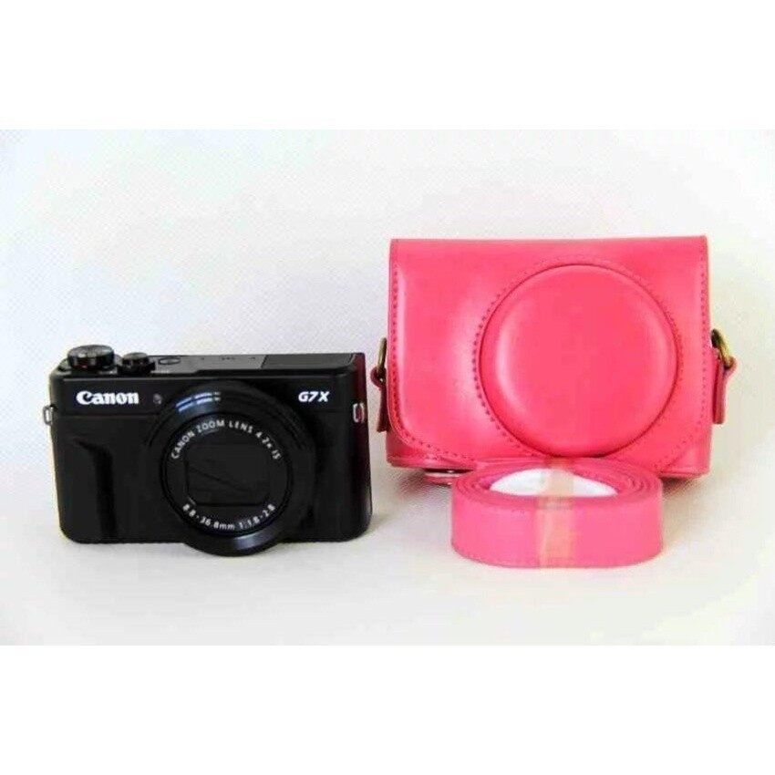 Baru PU Kulit Tas Kamera Kantong untuk Menutupi Kasus Canon PowershotG7XIIG7X II G7X Mark2 dengan Tali Sheng HOTT 1019- internasional