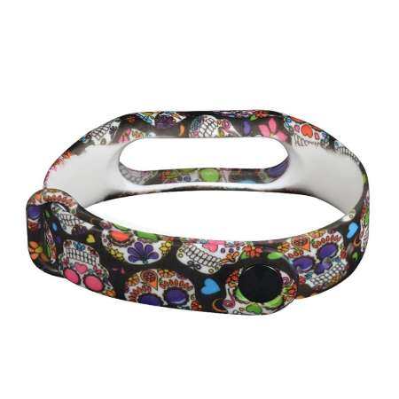 New Skull Silicon Strap WristBand Bracelet Replacement For XIAOMI MI Band 2