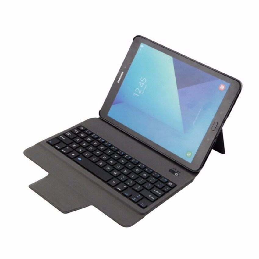 Terbaru Ultra Ramping Bluetooth Keyboard dengan Kulit Case Sarung untuk Samsung Galaksi Tab S3 9.7 T820/T825. Emas-Internasional