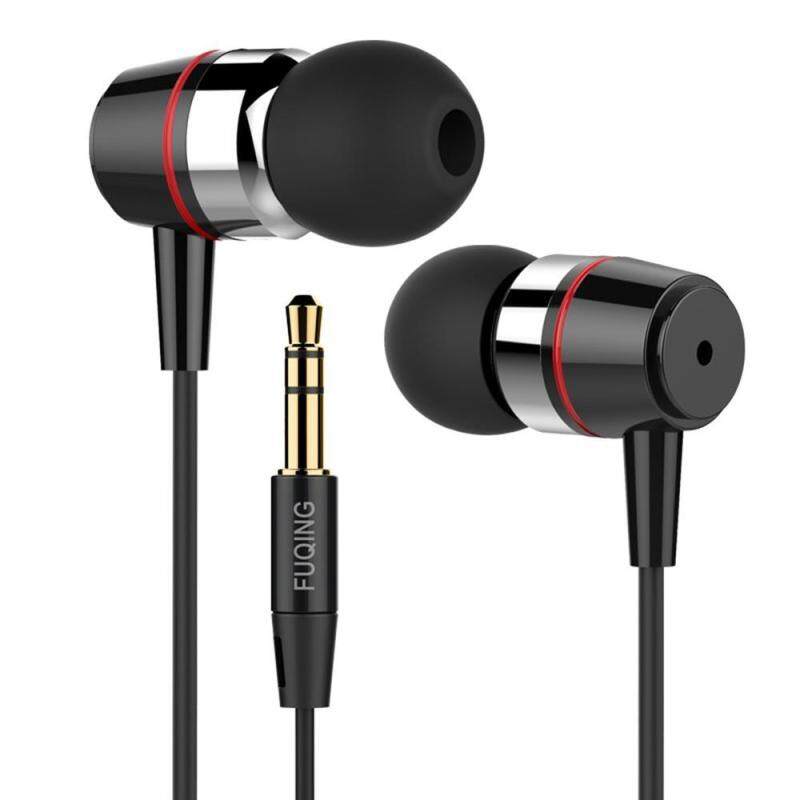 niceEshop Wired Metal Earphones ,Classic Heavy Bass Stereo Earbuds In-ear Headphones Sport Running Headset For IPhone IOS Android 3.5mm Jack (Black) Singapore