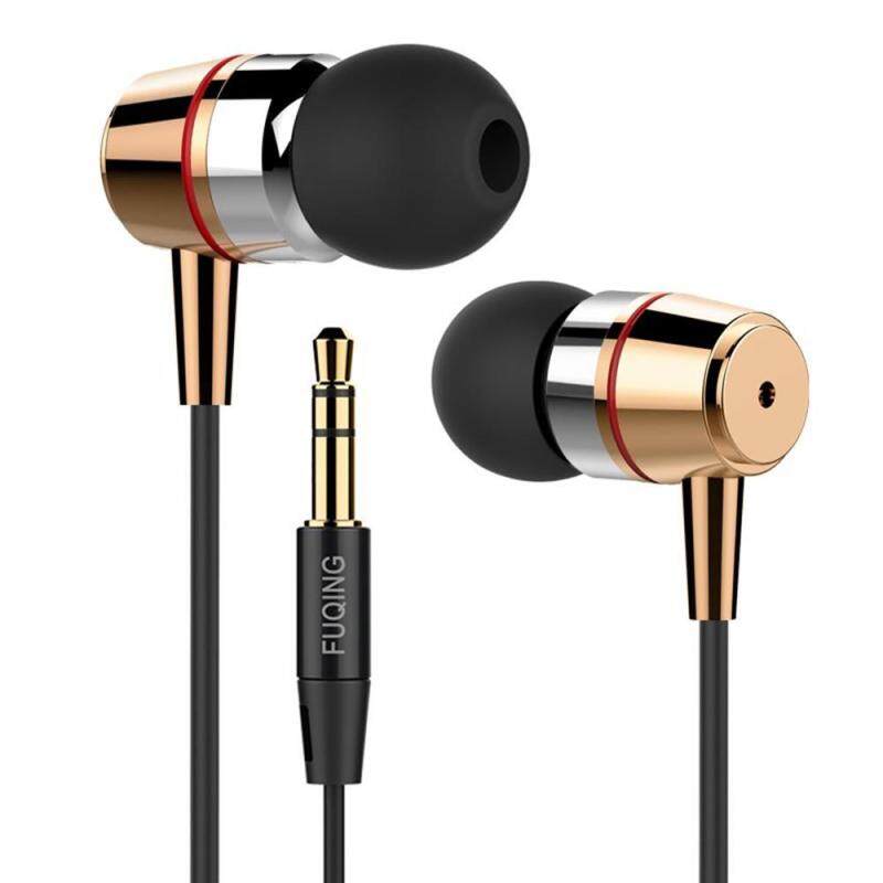 niceEshop Wired Metal Earphones ,Classic Heavy Bass Stereo Earbuds In-ear Headphones Sport Running Headset For IPhone IOS Android 3.5mm Jack (Gold) Singapore