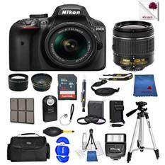 Nikon D3400 24.2 MP DSLR Camera (Black) w/ AF-P DX NIKKOR 18-55mm f/3.5-5.6G VR Lens + 55mm Wide Angle Lens + 2x Telephoto Lens + Case + 32GB SD Memory Card + UV + Tripod + Ultimate Accessory Bundle